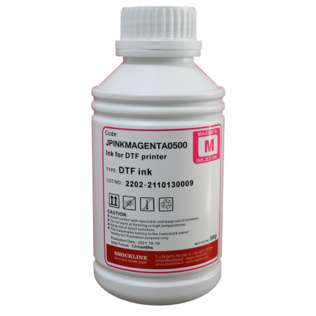 DTF INK MAGENTA – Inchiostro a pigmento tessile magenta per stampante DTF 500 ml